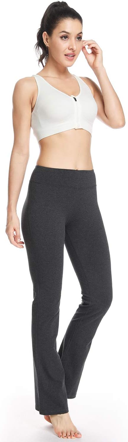 Houmous S-XXXL 29''31''33''35'' Inseam Women's Cotton Bootcut Pants Inner Pocket