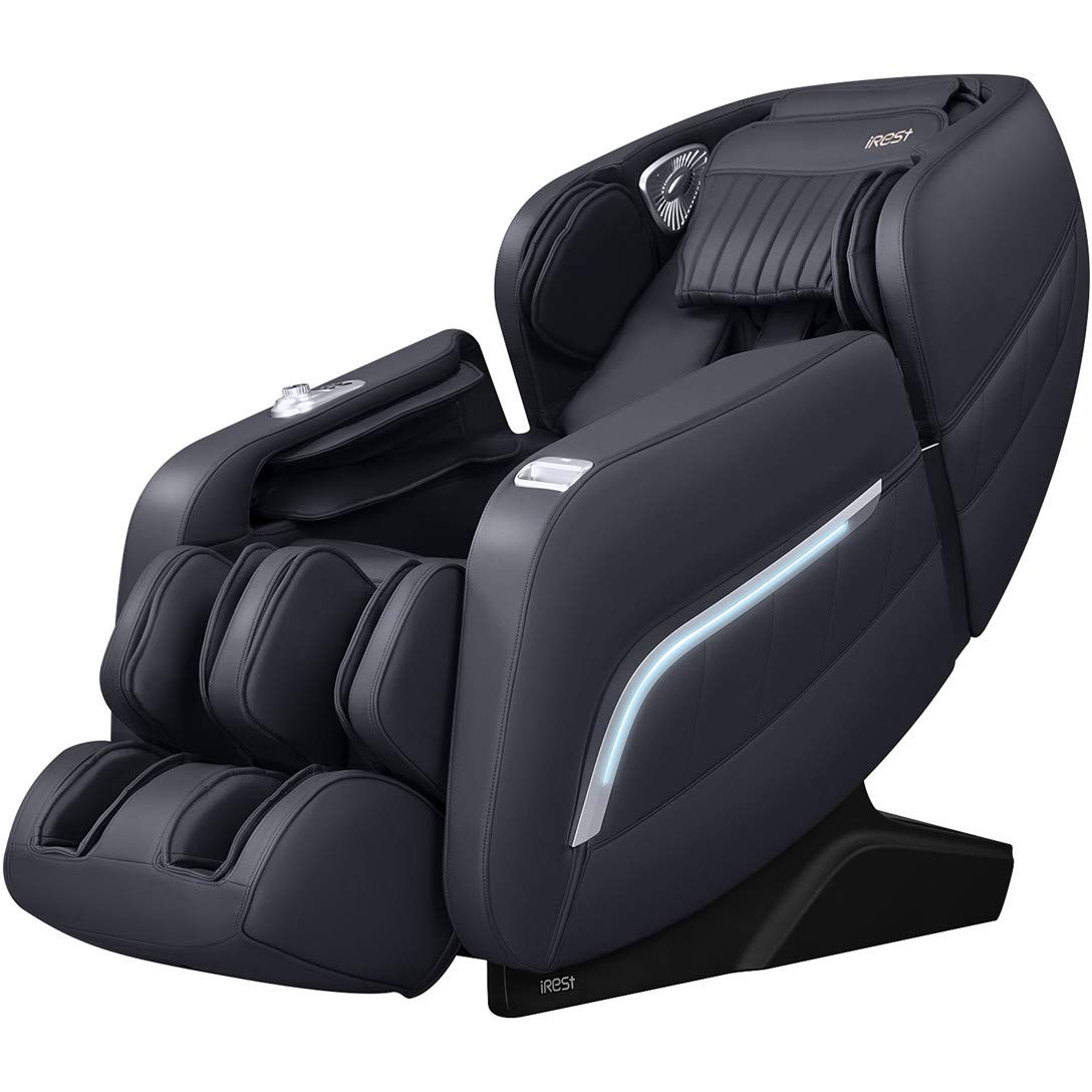 iRest AI Voice Control Full Body Massage Chair Recliner with Stretching Function, Handrail Shortcut Key, SL Track, Zero Gravity, Bluetooth Speaker (Black)