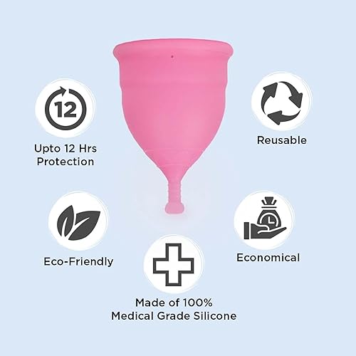 Miniatura 4 de Pee Safe Vaso menstrual reutilizable para mujer (grande)  Fabricado con silicona de grado médico  Suave, flexible, libre de BPA y látex  Hasta 12