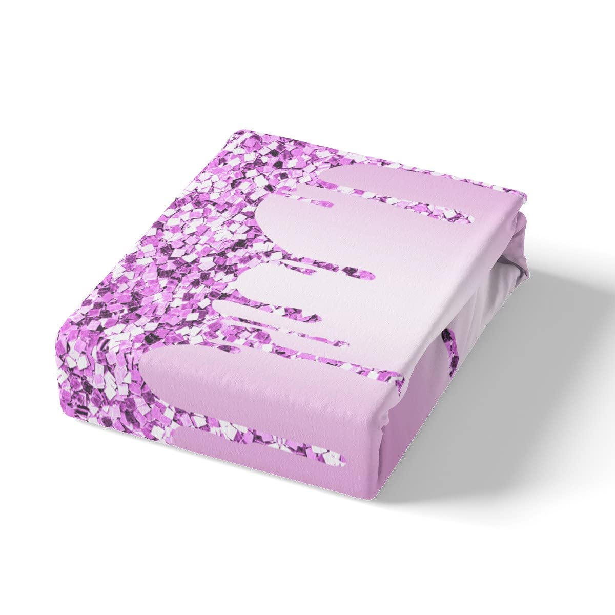 Pink Purple Glitter Duvet Cover,Children Silver Geometric Diamond Bedding Set,Bling Party Comforter Cover for Girls Room Decor,Women Abstract Lightweight Bedspread Cover King Size with 2 Pillow Cases - Image 4
