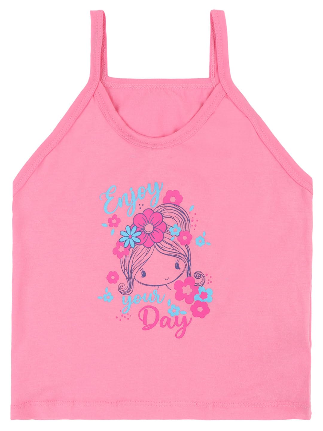 BODYCARE Kids Girl's Printed Assorted Dori Vest 100% Cotton Vest | Skin Friendly | Lightweight | Sleeveless Design | Multicolor | Pack of 6 (KIA1220-PK003_P6) 4