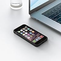 Vista 5 de TENOC Funda para iPhone 6 y iPhone 6s, Funda negra con amortiguador protector antihuellas mate para 4.7 pulgadas