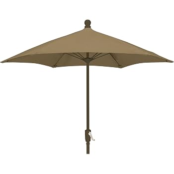 Amazon Com Fiberbuilt Umbrellas Patio Umbrella 7 5 Foot Beige Canopy And Champagne Bronze Pole Garden Outdoor