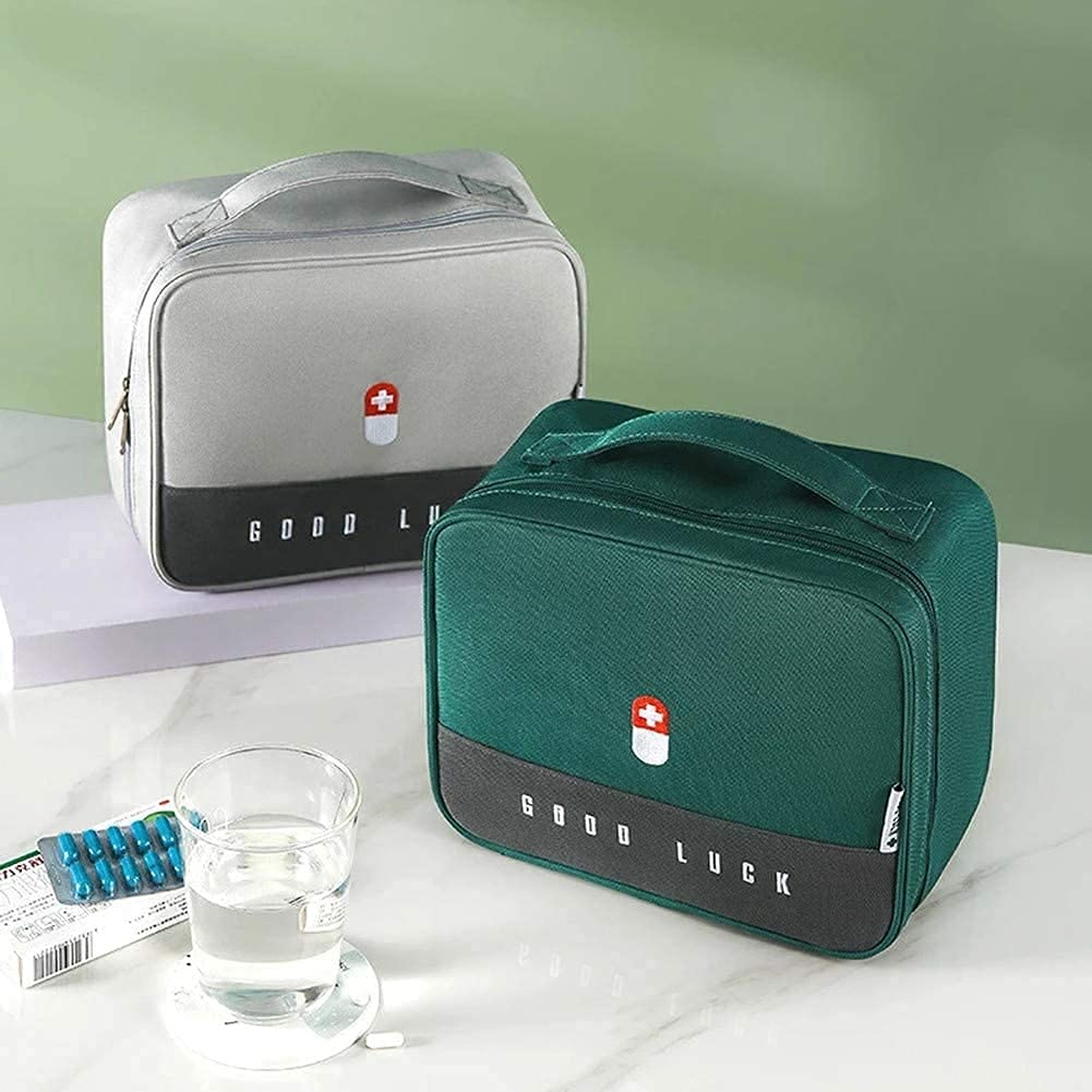 Trousse de Premiers Secours, Trousse de Premiers Secours, Trousse de Toilette de Voyage, Trousse de Premiers Secours étanche pour Voyage, Maison, Lieu de Travail, 25 x 20 x 13,5 cm (Vert)