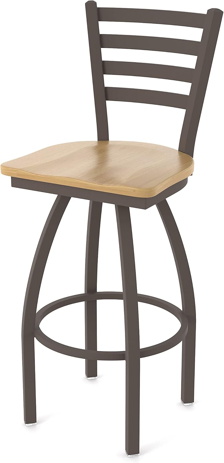 HBS 410 Jackie 30" Swivel Bar Stool with Bronze Finish and Canter Espresso Seat