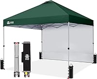 Vista 14 de CROWN SHADES - Toldo desplegable de 8 x 8 pies con 1 pared lateral, tienda de campaña de playa que se arma con solo presionar un botón, glorieta