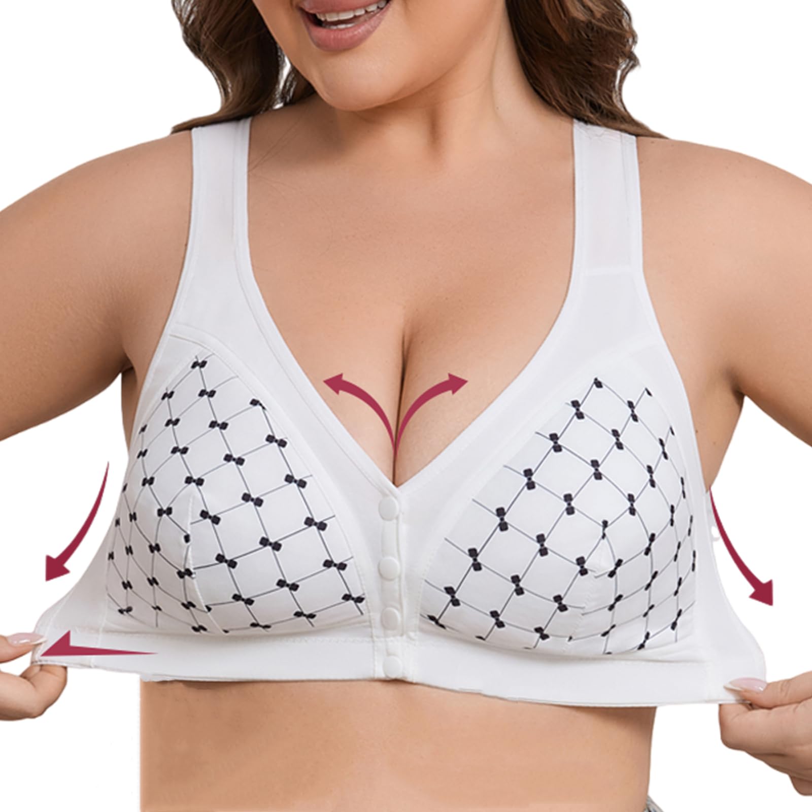 Sujetadores Mujer Sin Aros Pack De 4 Cierre Delantero Sostenes Tallas Grandes Top Comodo Push Up Transpirable Tirantes Anchos para Dormir Y Uso Diario Ropa Interior