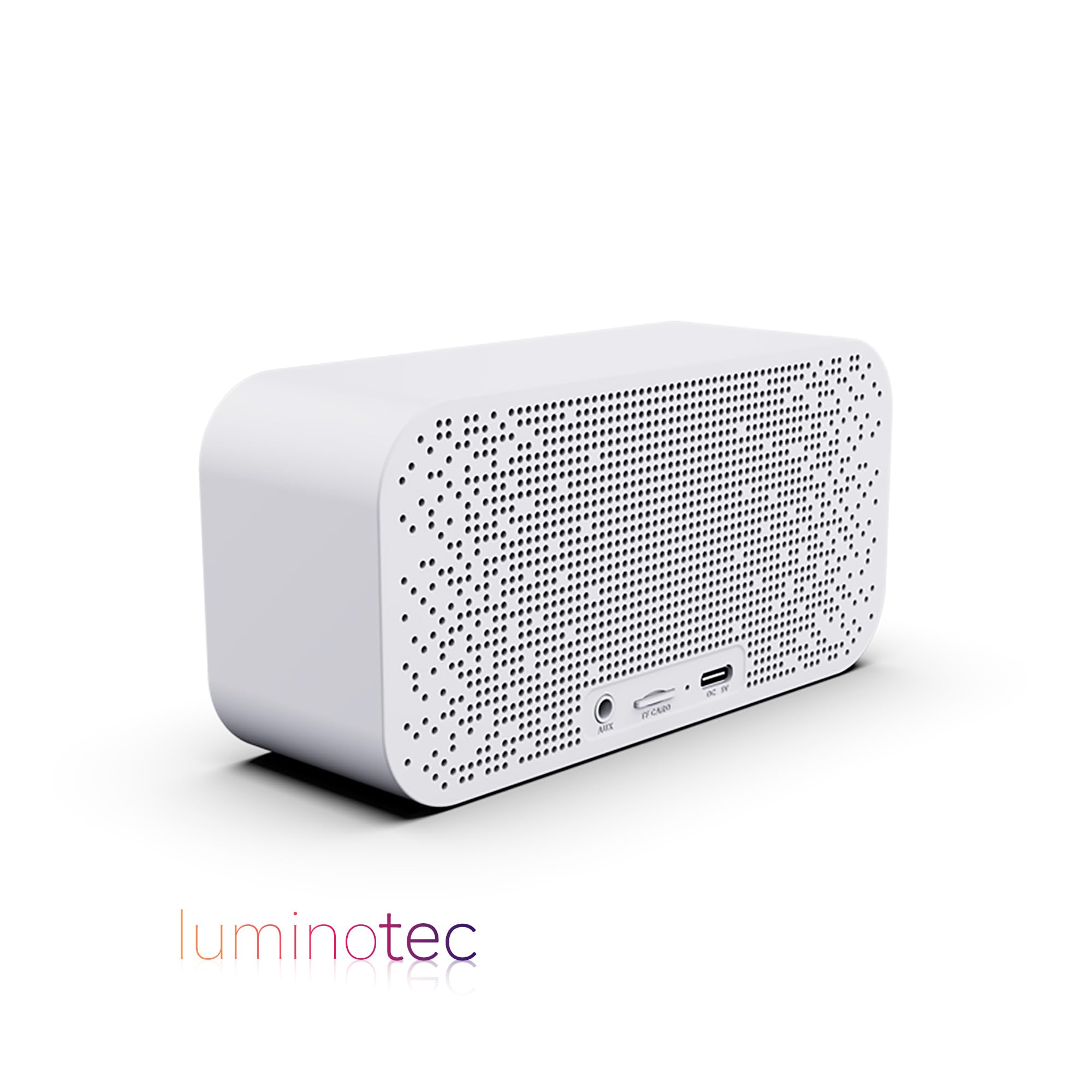 Despertador Digital Luz Amanecer, Altavoz Bluetooth Potente, LED, Radio FM, Doble Alarma, para Niños, Adolescentes y Adultos (Blanco)