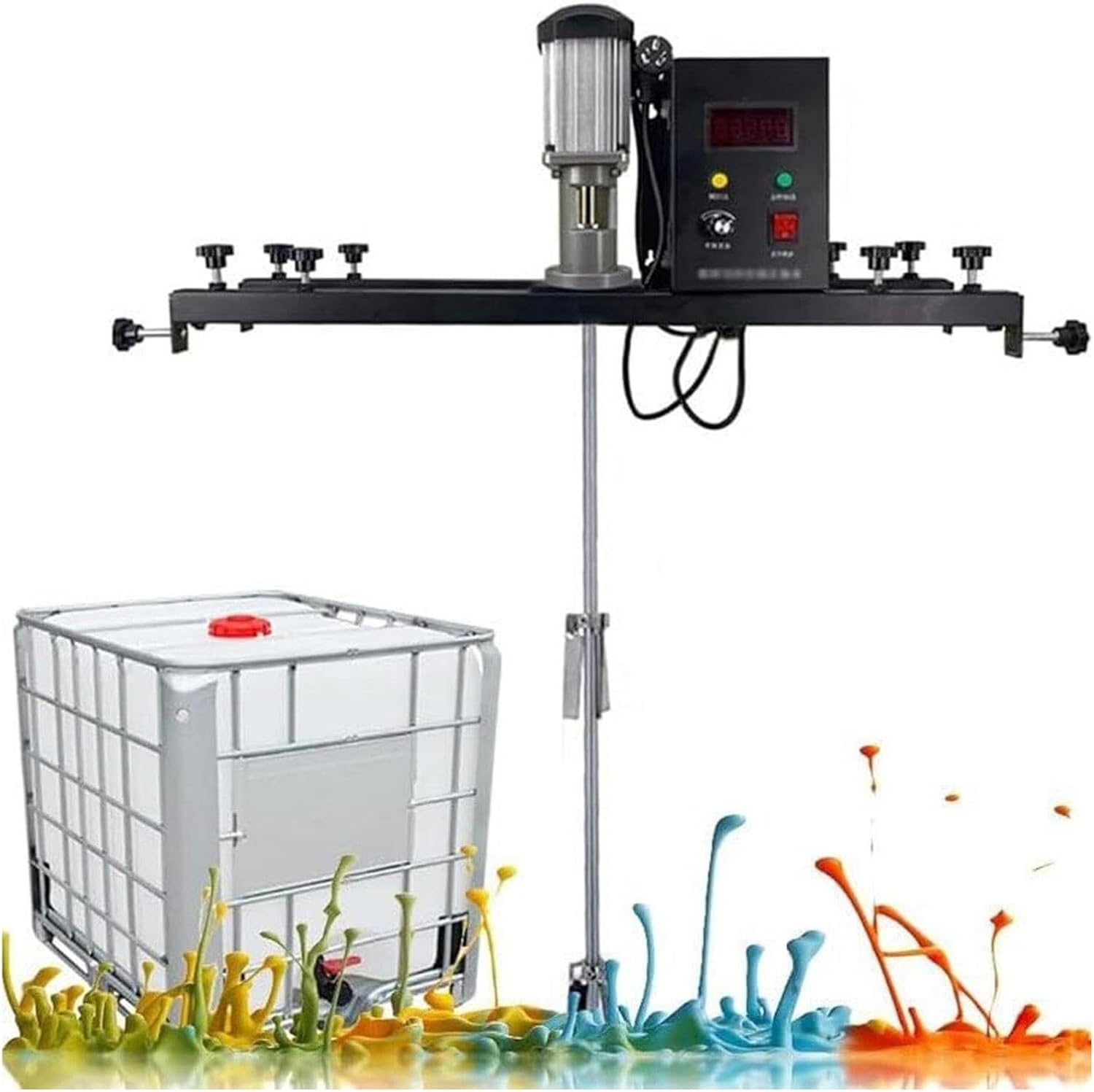 Electric Ibc Bucket Mixer, Electric Tank Mixer Machine, 980W 0~3000 F Ree Speed Adjustment With 400Mm Foldable Impeller, Commercial 1 Ton Paint Stirring Machine(A)