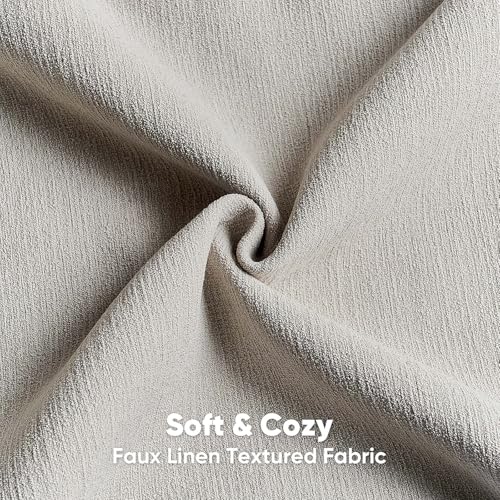FUTEI Oatmeal Chenille Decorative Throw Pillow Covers 24x24 Inch Set of 2,Soft Cozy Faux Linen Textured European Pillow Shams,Farmhouse Home Decor for Couch Living Room