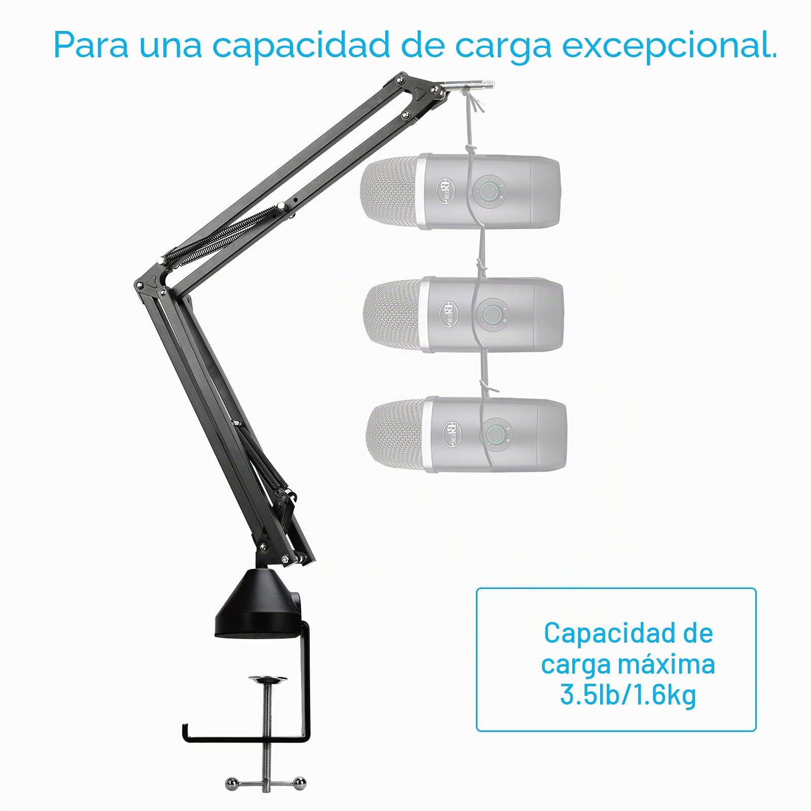 Blue Yeti X Brazo con Filtro Antipop, Tubo de Montaje, Abrazadera de Mesa Actualizado Compatible con Blue Yeti X Micrófono USB por YOUSHARES