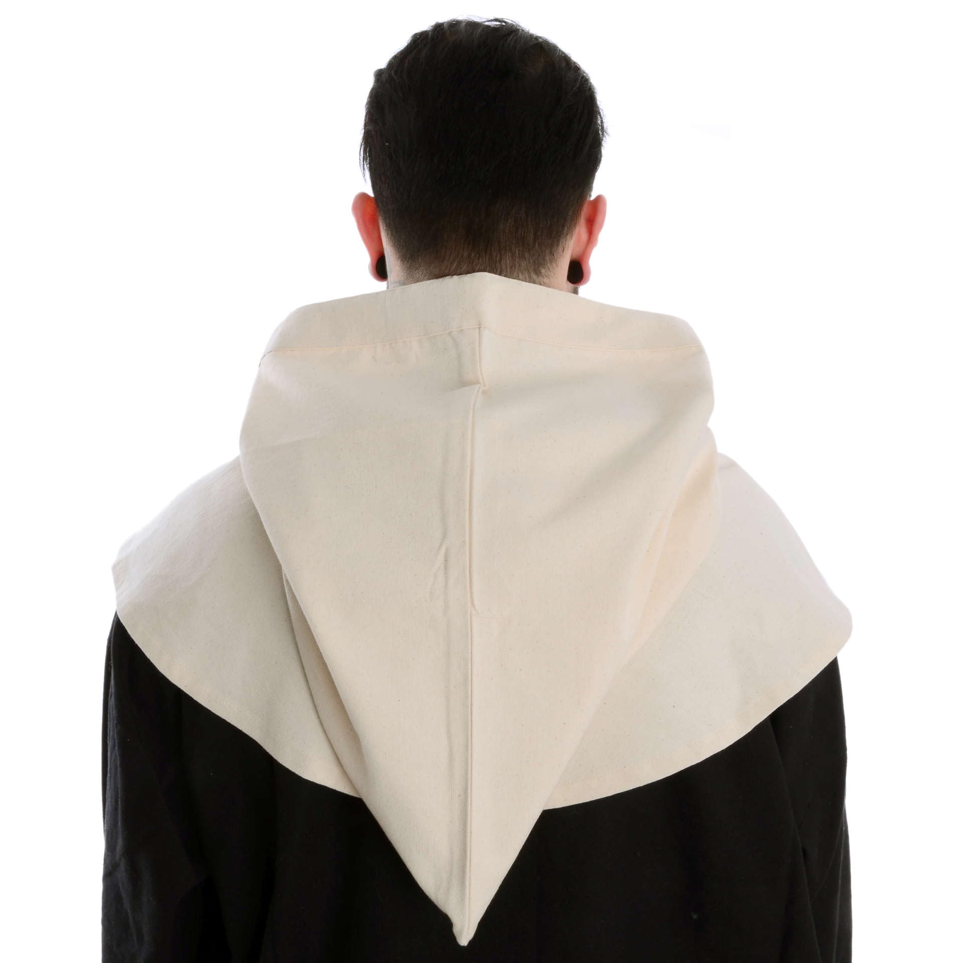 HEMAD Hood - Medieval-LARP Cotton Head Wear - Beige - Image 4