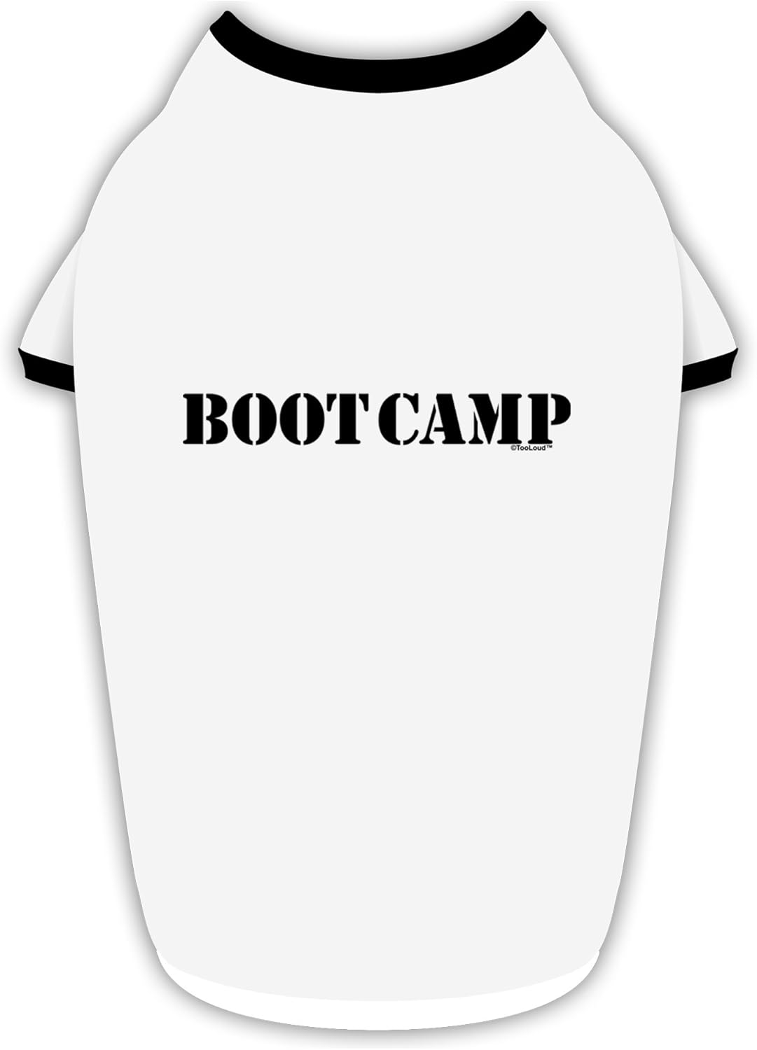 TOOLOUD Bootcamp Military Text Cotton Dog Shirt White with Black Medium