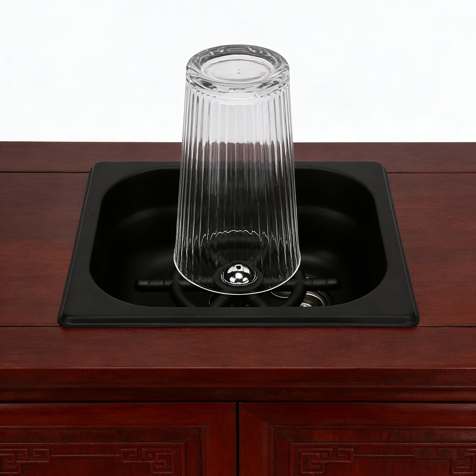 HEEPDD Sciacquatrice per Brocche, Lavabicchieri da Banco in Acciaio Inossidabile, Lavatazzine Efficiente per e Bar Forniture per caffè e tè (BLACK)