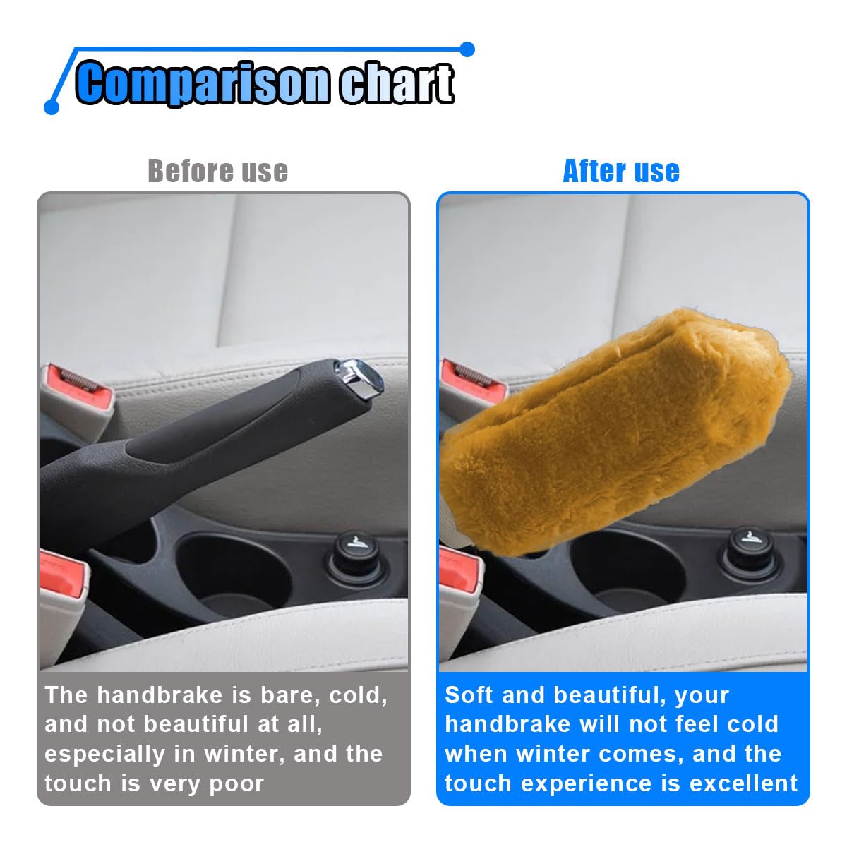 2PCS Plush Car Gear Shift Knob Cover Handbrake Cover Soft Fluffy Shift Knob Brake Handle Protector Universal Car — view 6
