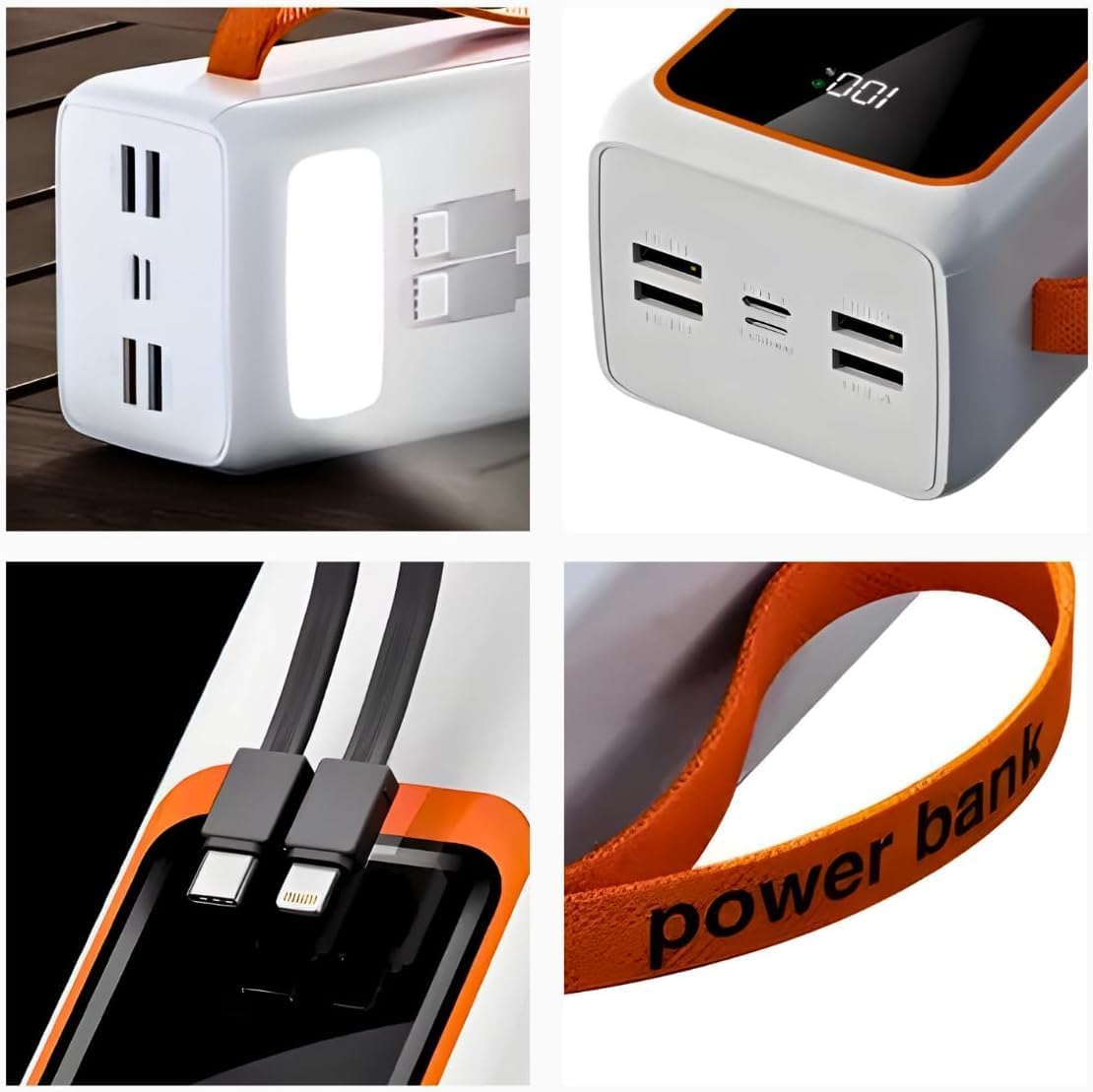 Carregador Portatil Power Bank 50000mah Universal Display Digital Carregamento Turbo Ultra Rápido 22.5W (BRANCO)
