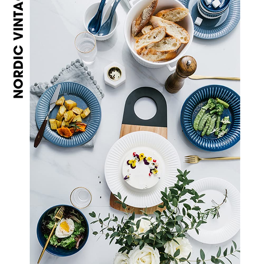 Zestaw naczyń obiadowych w stylu europejskim, serwis na 5, 20-częściowy zestaw kolorowych naczyń porcelanowych, zestaw zastawy stołowej prezent na kolację