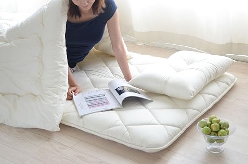 Miniatura 7 de EMOOR Colchón de futón japonés CLASSE Twin XL fabricado en Japón blanco, cama plegable para dormir, tatami