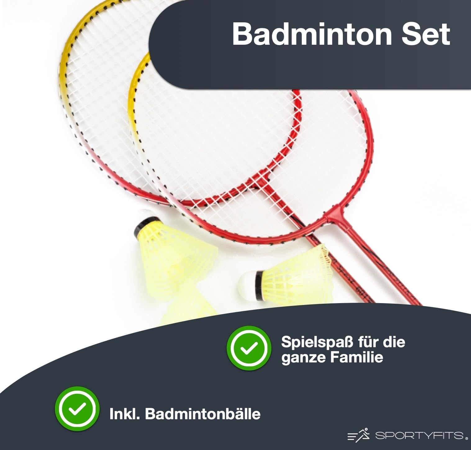 Juego de raquetas de bádminton para adultos con 3 pelotas de entrenamiento y competición