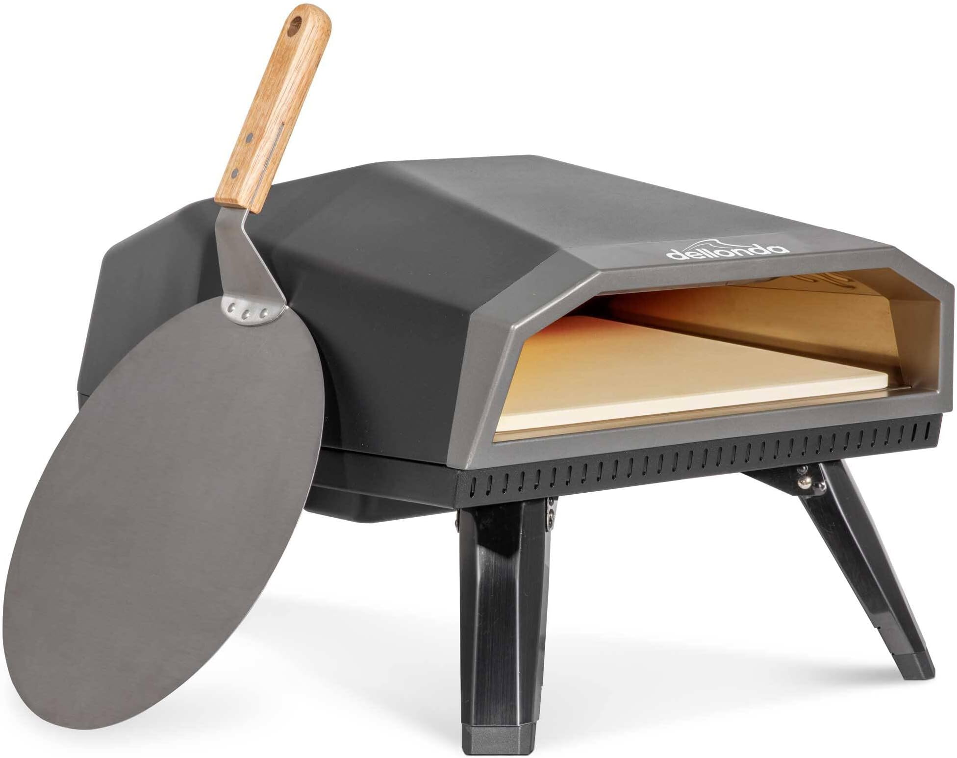 Dellonda Gas Pizza Oven with Gas Regulator, Water Resistant Cover & 12" Pizza Peel - DG257