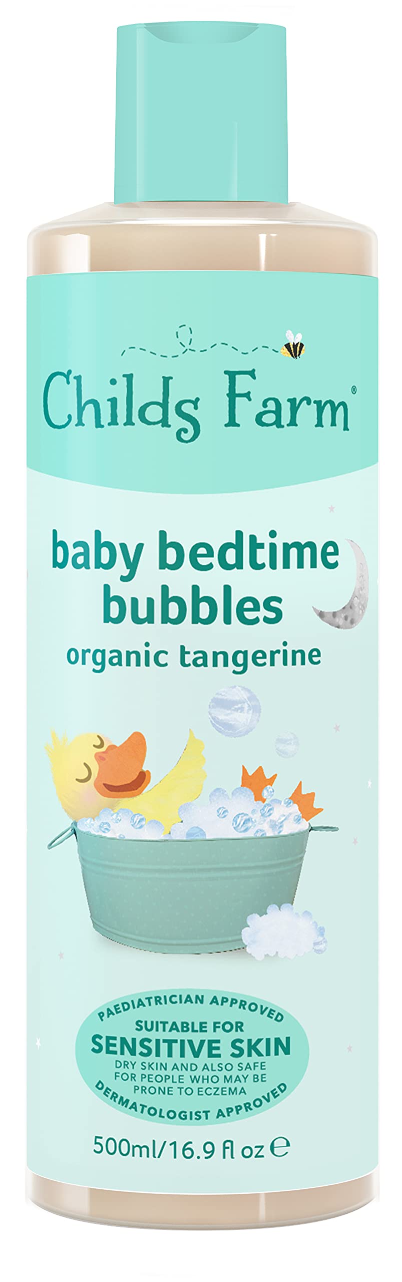 Childs FarmBaby Bedtime Bubble Bath 500ml | Organic Tangerine | Gently Cleanses & Soothes | Suitable for Newborns with Dry, Sensitive & Eczema-prone Skin