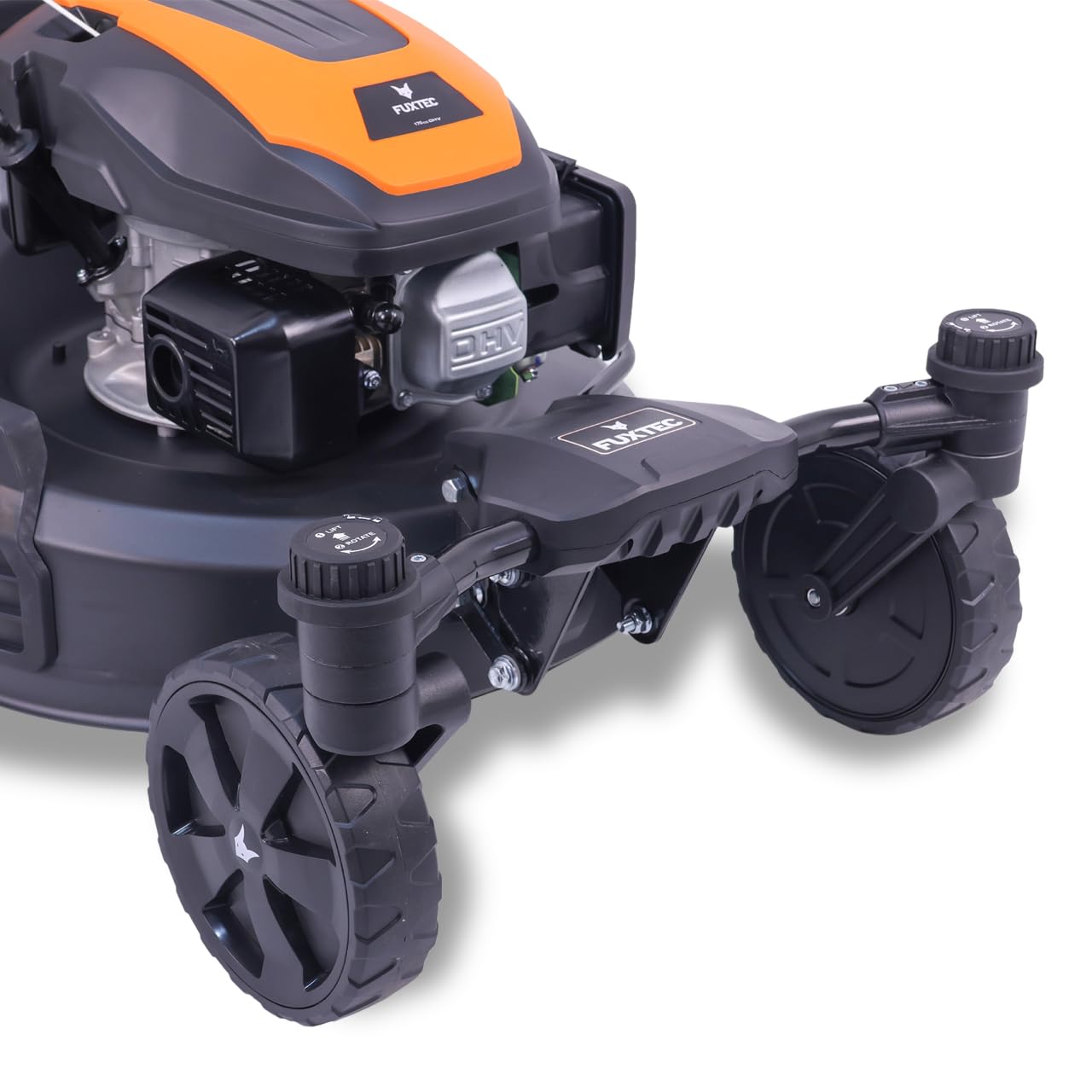 Kosiarka spalinowa FUXTEC 4w1 FX-RM5170agile, 2,9 kW, skretna os przednia, szer. koszenia 51 cm, 7 poziomów (25–75 mm), kosz 60 l, mulczowanie i wyrzut boczny