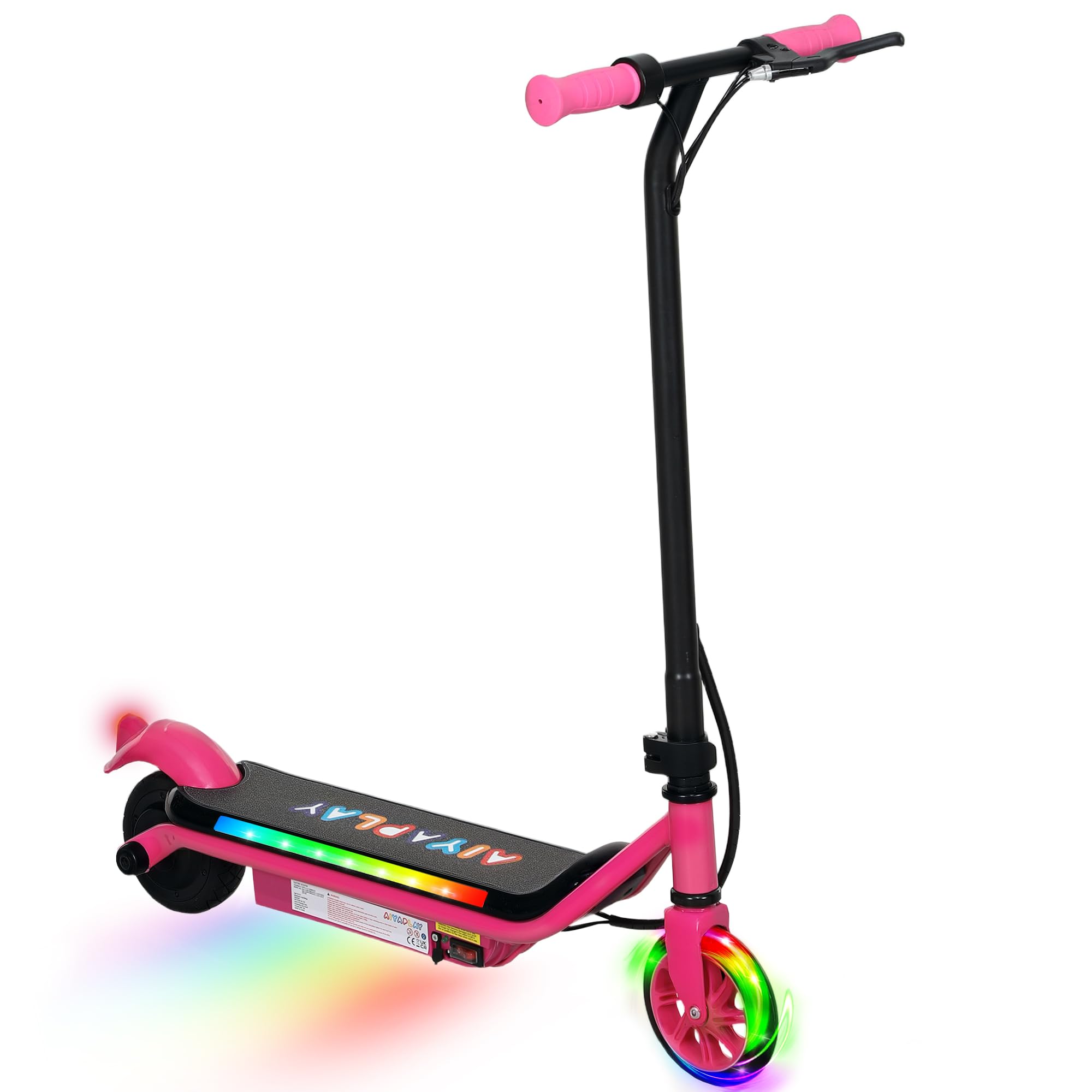 AIYAPLAY Electric Scooter Dual Brakes for Kids Ages 6-14 12 KM/H Pink