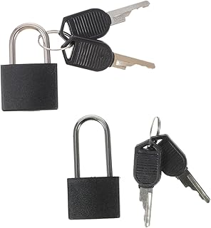 Alipis Mini Padlock 2 Sets Padlock Lock with Key Metal Padlock Mini Locks Metal Lock Metal Plastic, Copper Alloy, Iron Alloy Black Luggage Locks with Keys Mini Lockers Key Locks Mini Lock