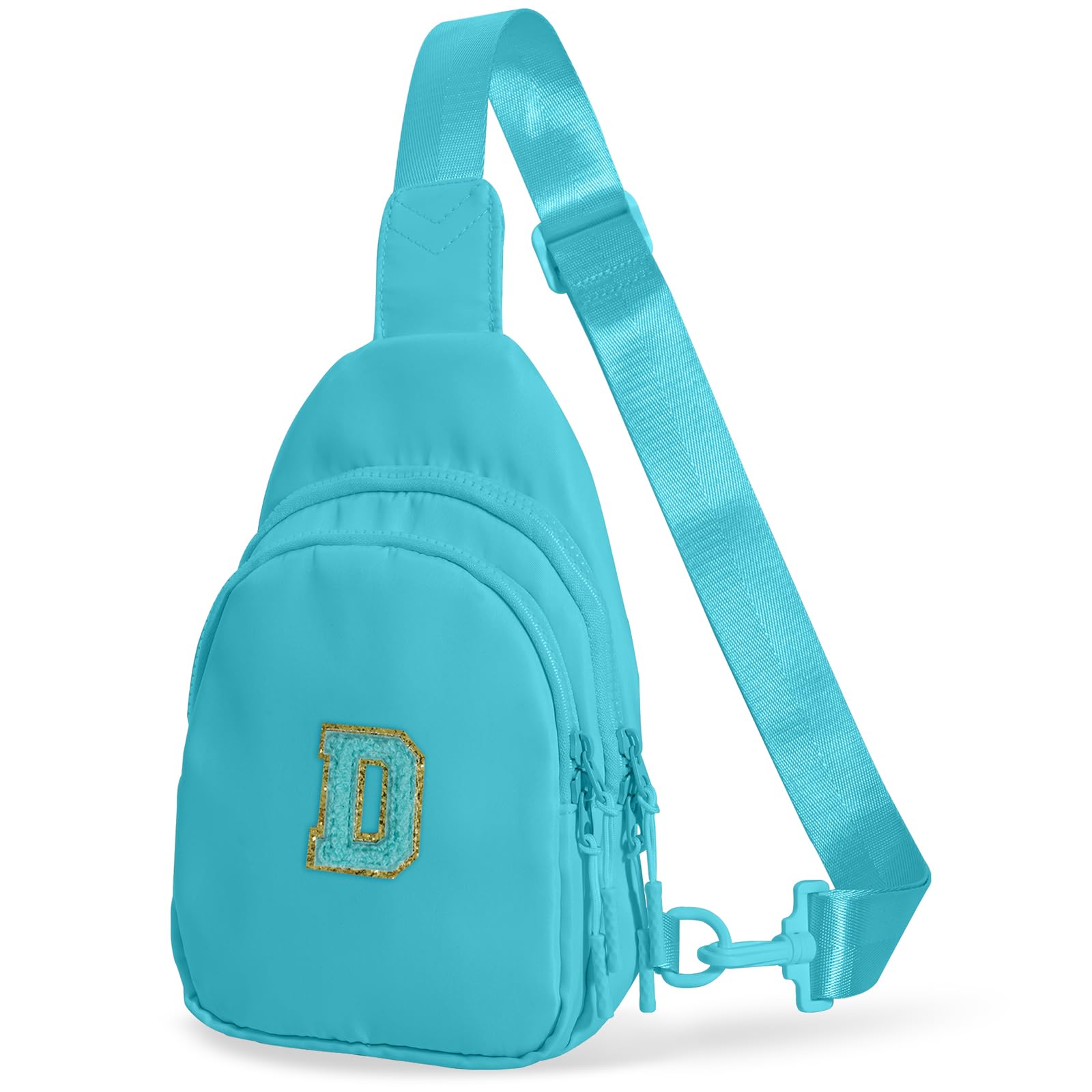 Bomvabe Personalized Initial Crossbody Bag for Tween Girls with Extender Strap 32"-52", Birthday Gift for 6-14 Year Old Girls