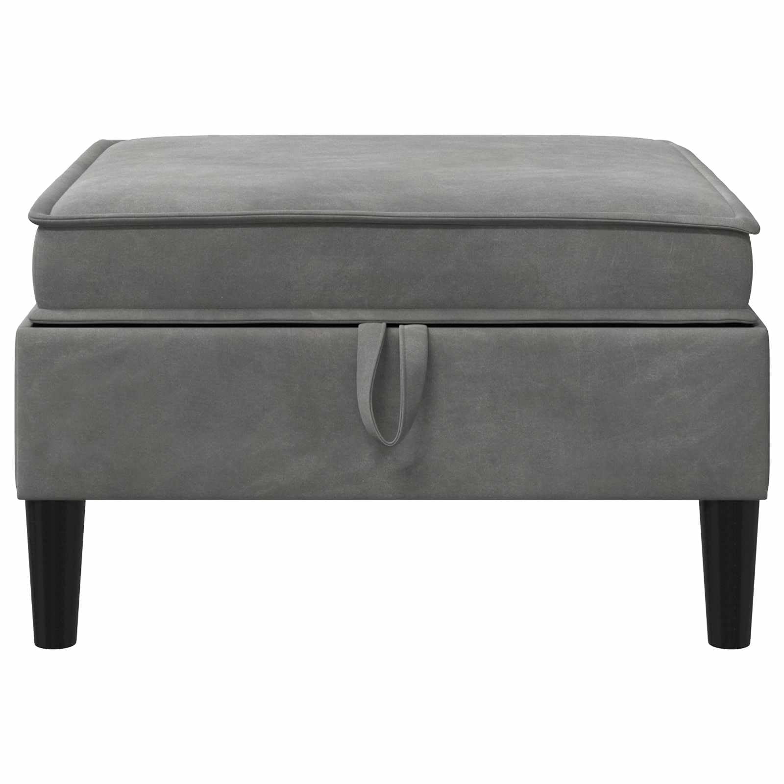 Fengshui Taboret na sofę z miejscem do przechowywania, ciemnoszary aksamit