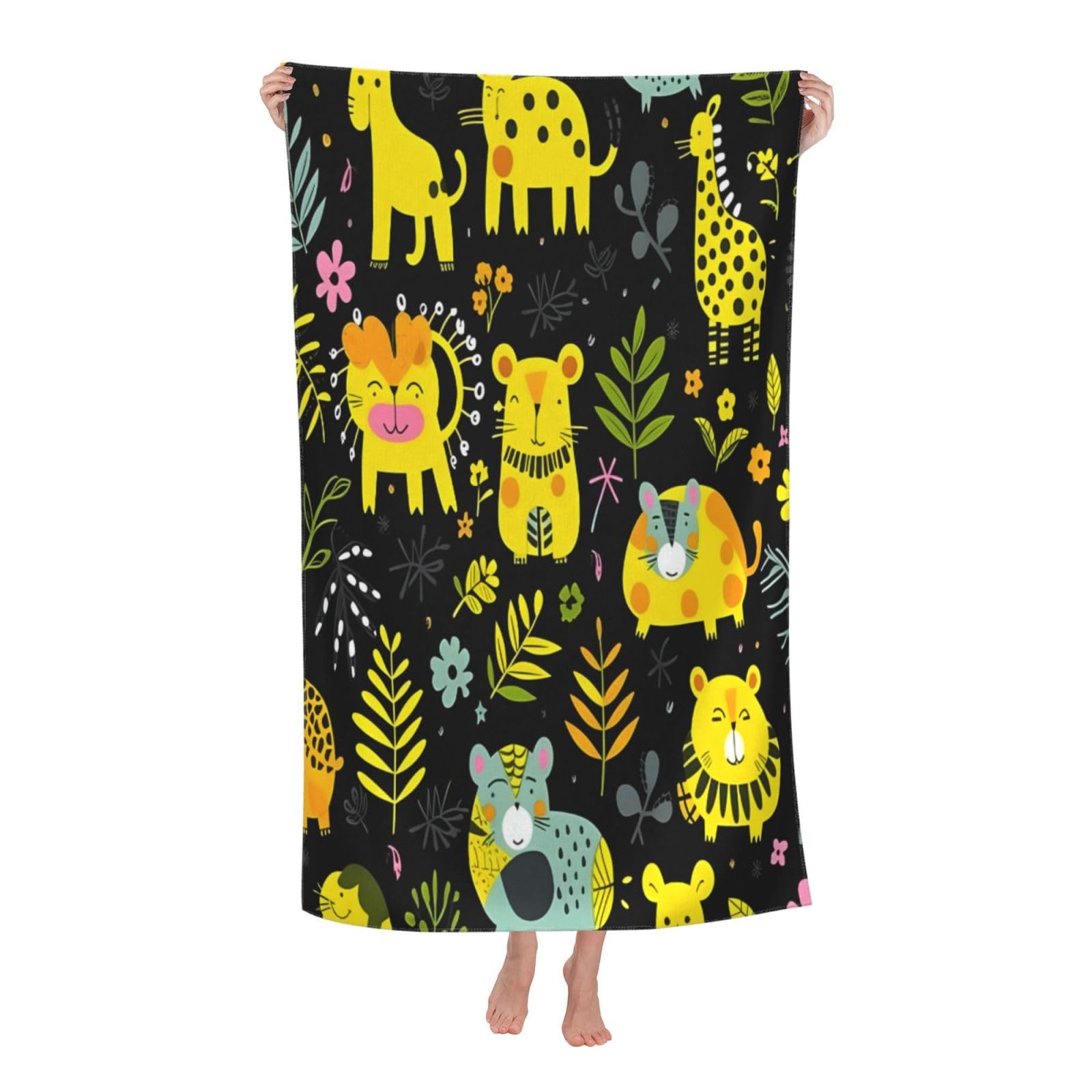 LSRCPD Beach Towels Animals Gym Swim Sports Bath For Men Women 80X130Cm