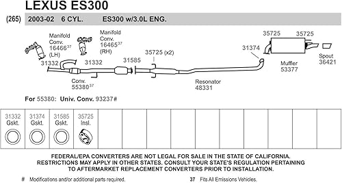Miniatura 5 de Walker 48331 Resonador de escape de ajuste directo y conjunto de tubería