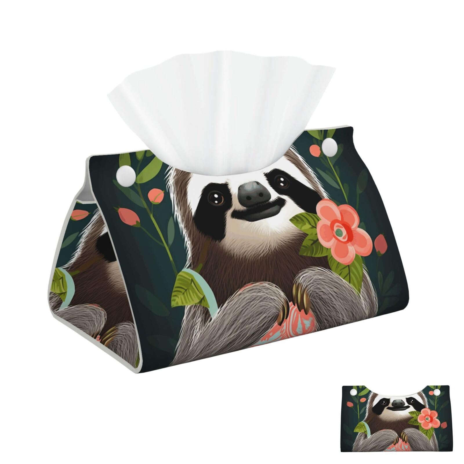 Cute Sloth Tissue Box Cover Square Cube Boxes
