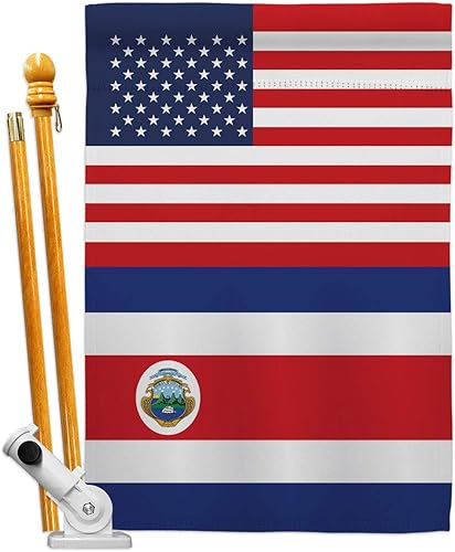 Bandera de la Amistad de la Copa Mundial de Costa Rica, Estados Unidos, para sala, arte de pared, mástiles para exteriores, patio, porche, césped,