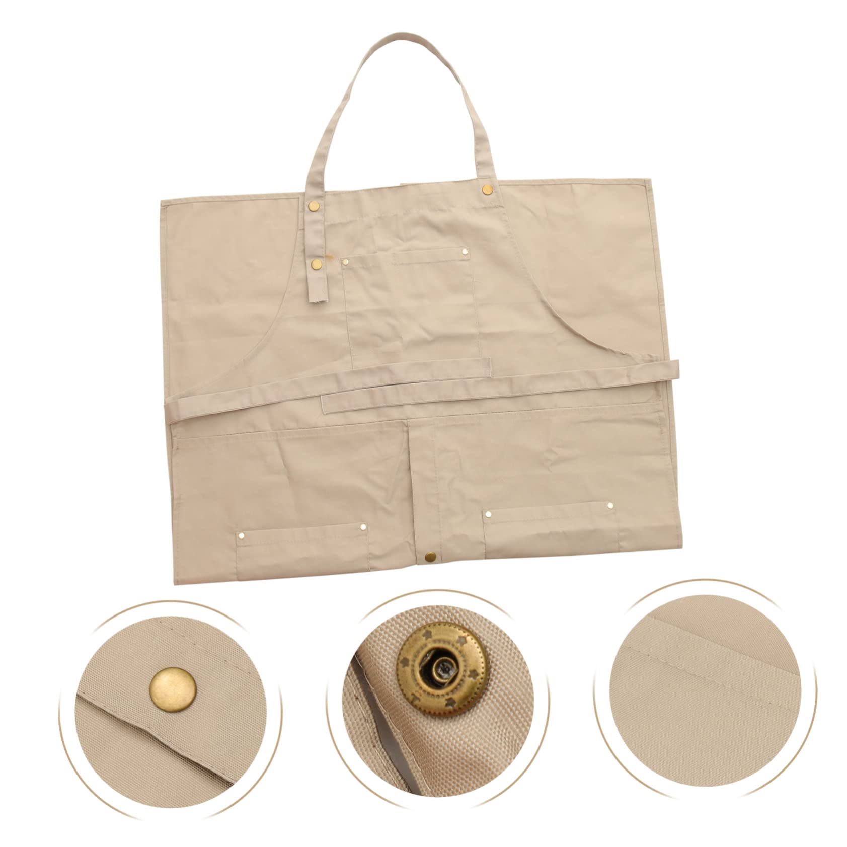 Tablier de Poterie Confortable et Respirant en Toile Kaki avec Poches
