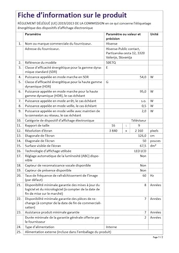 Hisense Smart TV 50 Pouces 50E7Q QLED 4K UHD Téléviseur, Dolby Vision Atmos, Mode Sport IA MEMC, HDR, VIDAA avec Youtube, Netflix, Disney+, Canal +, Commande vocale Alexa