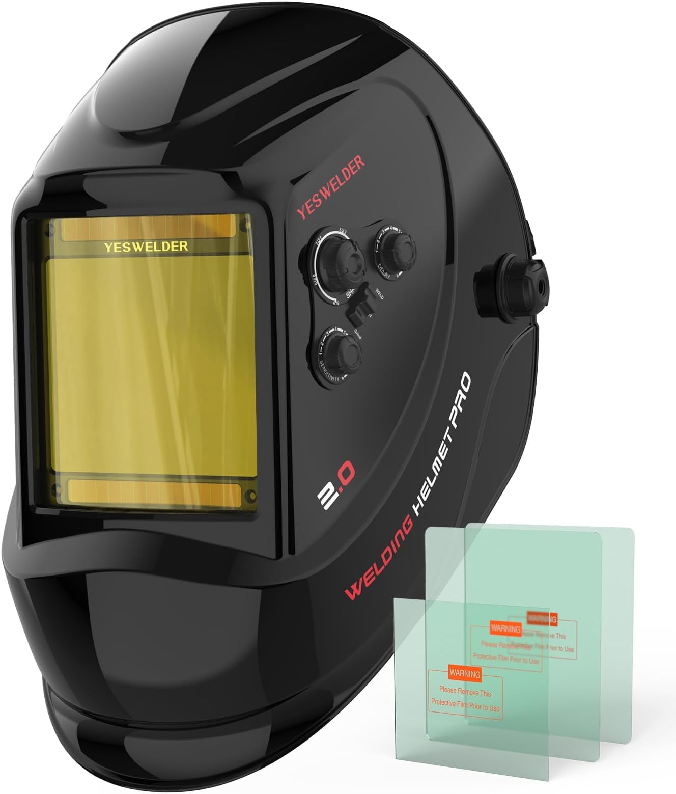 Large View Auto Darkening Welding Helmet, Blue Light Blocking, 1/1/1/1 True Color Solar Powered Welder Hood Mask with 4 Arc Sensors, Wide Shade 3/5-9/9-13 for TIG MIG ARC CUT and GRIND