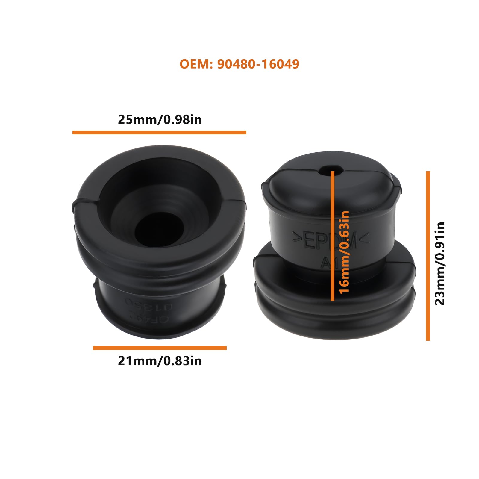 ECSiNG Gumowa osłona silnika samochodu 90480-16049 kompatybilna z Toyota Vios Yaris Corolla Lebin 5 szt