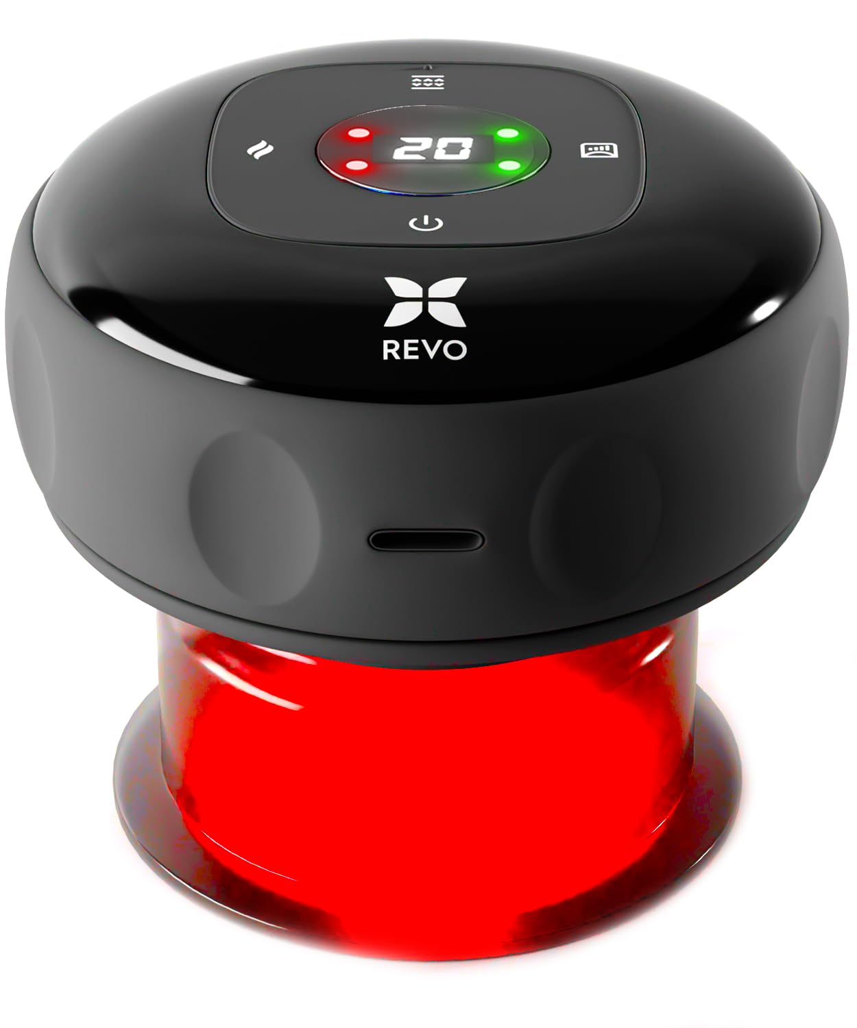 Revomadic REVO The Original 4-in-1 Smart Cupping Therapy Massager, Red Light Therapy for Targeted Pain Relief, Knots, Aches, Muscle Soreness, Circulation & Tighter Skin, Portable Cupping Kit