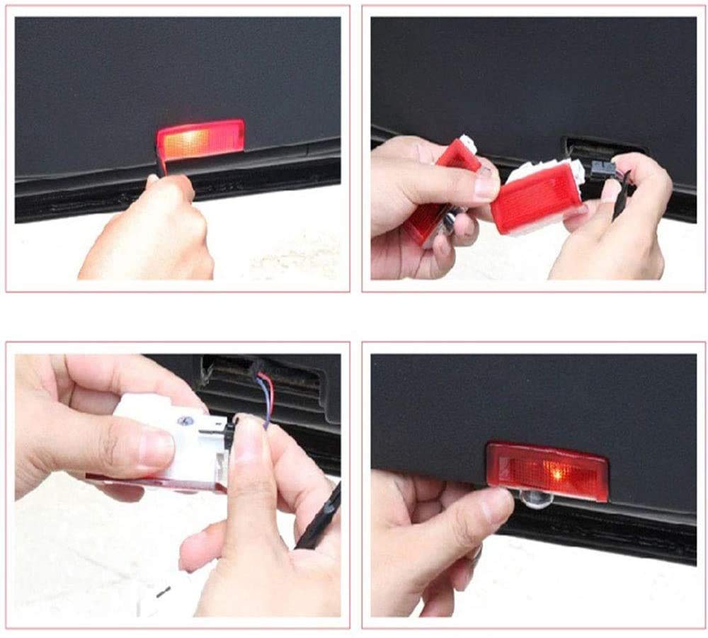 2Â unidades Auto Puerta Logo Puerta Iluminación LED Bienvenida Logo proyector Light Laser brilla Logo de puerta… (A)