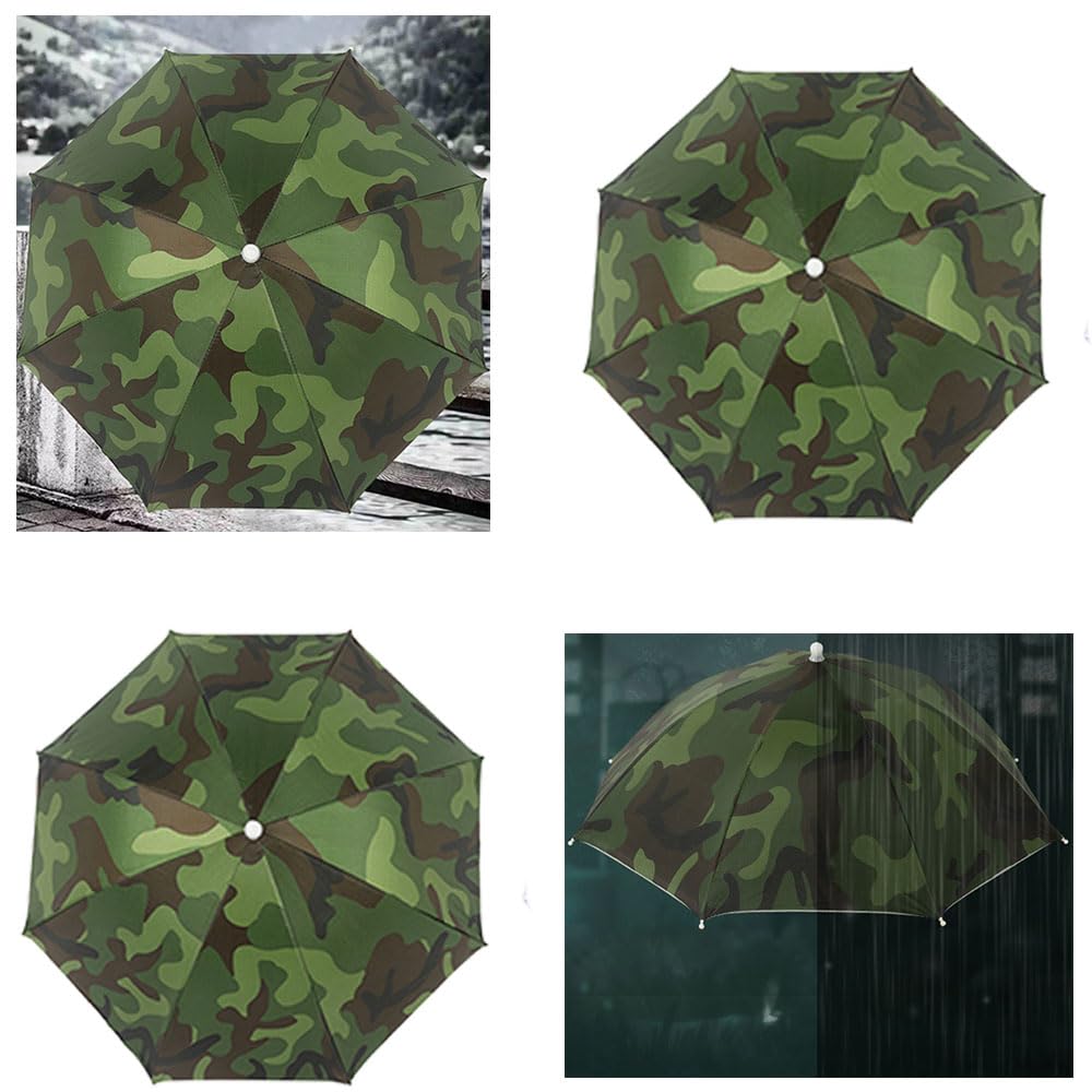 Cappello per ombrello, 4 pezzi, 69 cm, pieghevole, contro la testa UV, per adulti, ombrello con fascia elastica per pesca, campeggio, attività all'aperto