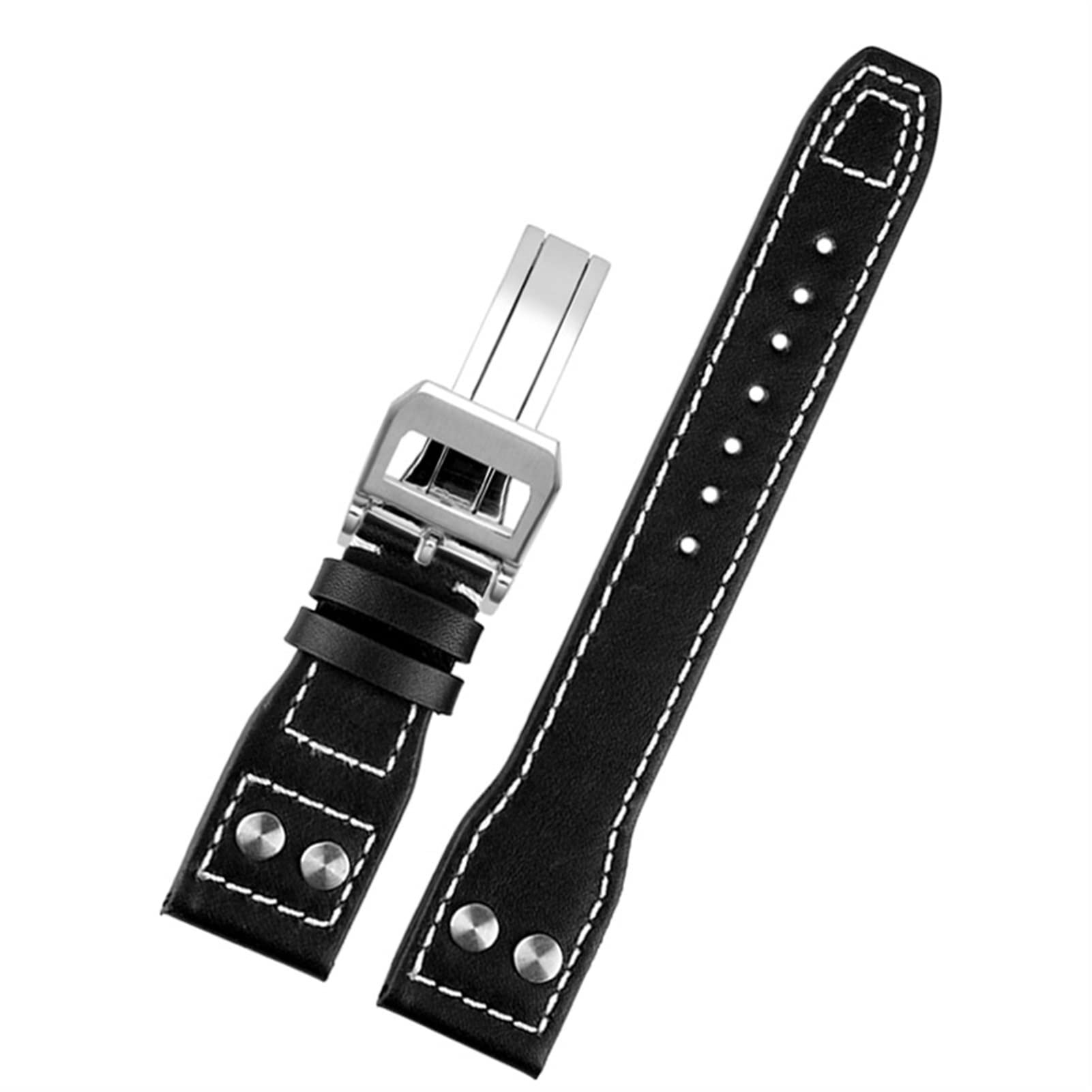 BIK Canda di guardia in vera pelle di cuoio per IWC Grande pilota sputfire cowwide fibbia pieghevole orologio da uomo cinturino 21mm 22mm