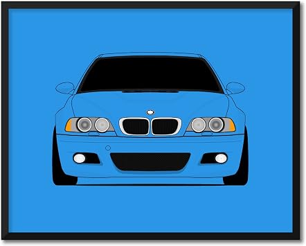 Custom Car Posters CUSTOMIZABLE COLOR Handmade Poster compatible with BMW M3 E46 2001-2006 Print Wall Art Decor - 8x10 Satin Print Unframed