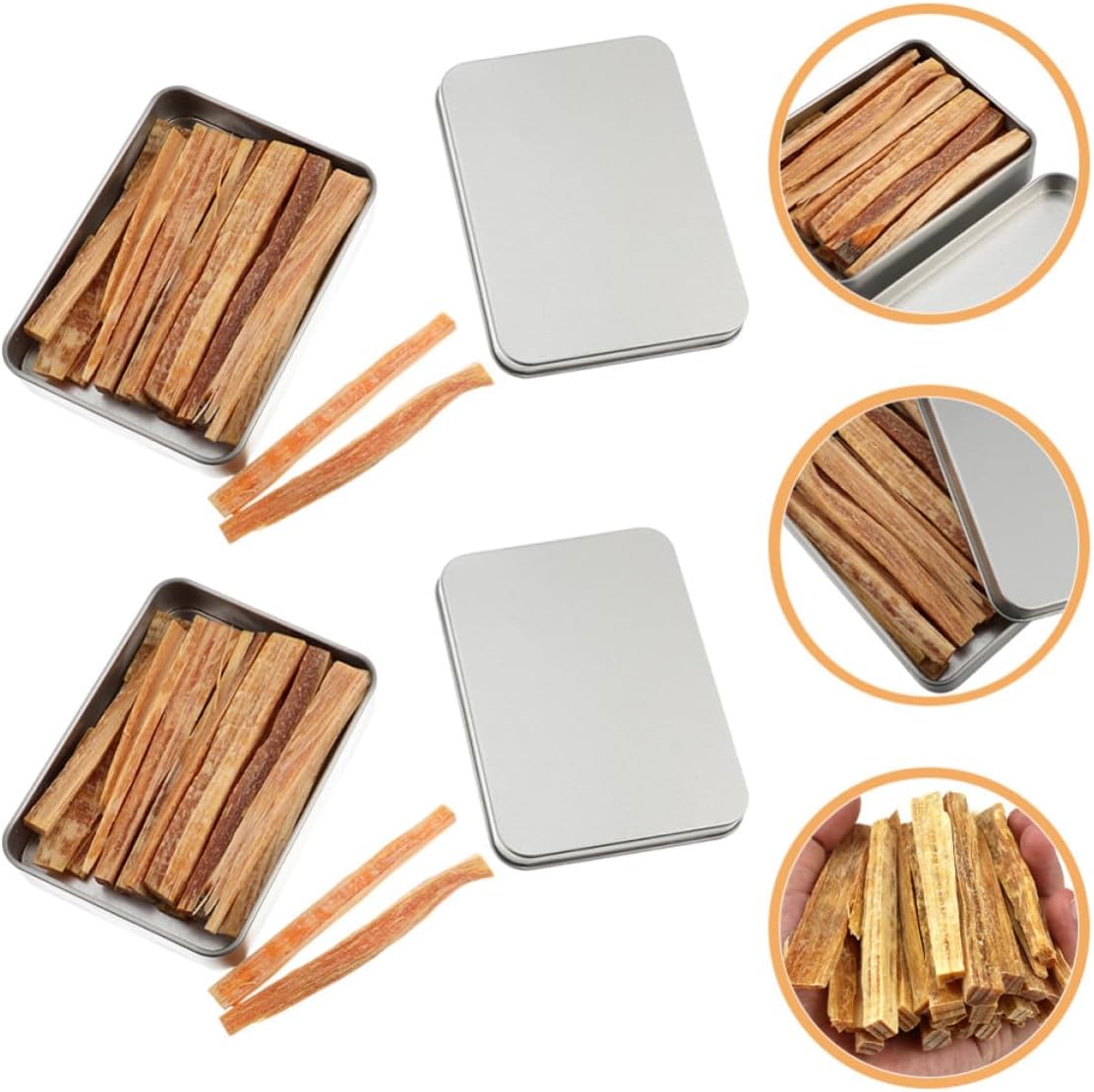 COLLBATH 200pcs Natural Wooden Fire Starter Sticks Iron Striker for Camping and Wild Outdoor Use, Lightweight and Safe Reliable Fire Ignition Tool for Campfires and Emergency Kindling