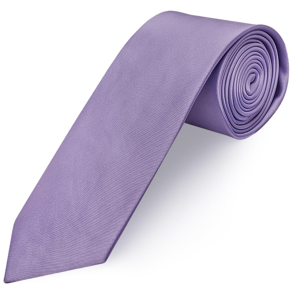 TIES R US Lavender Satin Classic Men's Tie Wedding Christening Prom Tie