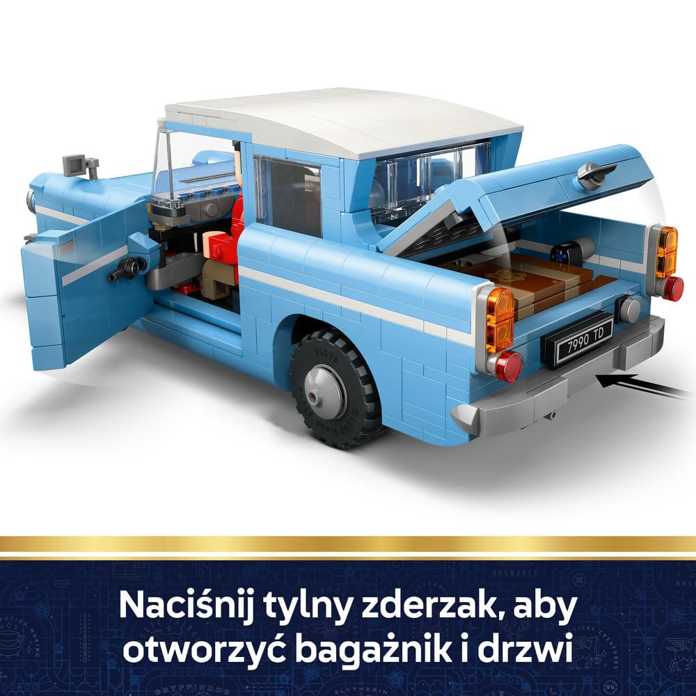 LEGO Harry Potter Zaczarowany latający Ford Anglia 76470 | Kolekcjonerski model samochodu, zestaw konstrukcyjny, prezent dla fana Harry’ego Pottera 14+, dla nastolatków, 868 elementów