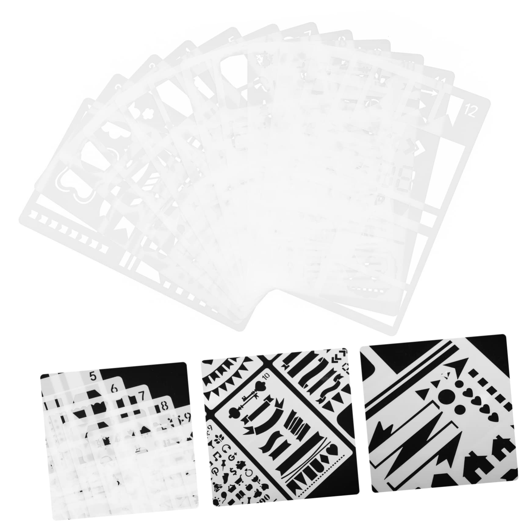 Artibetter 4 Set Modello di Pittura Stencil per Mestieri Numero di Grandi Dimensioni Stencil per Pittura per Artigianato Scrapbook Stencil L'animale Domestico 12 Pezzi * 4
