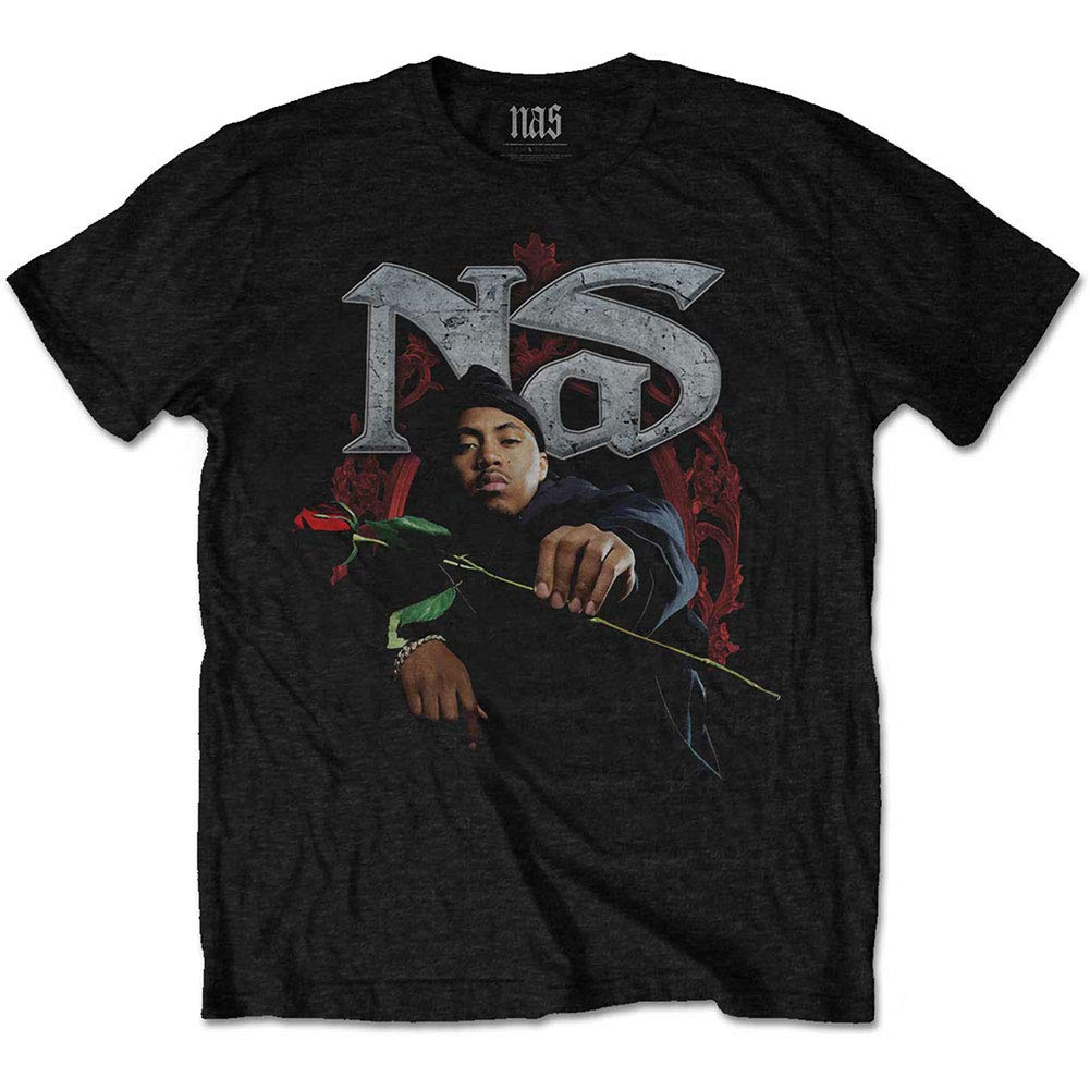 Amazon.com: Nas Men's Red Rose Slim Fit T-Shirt Small Black