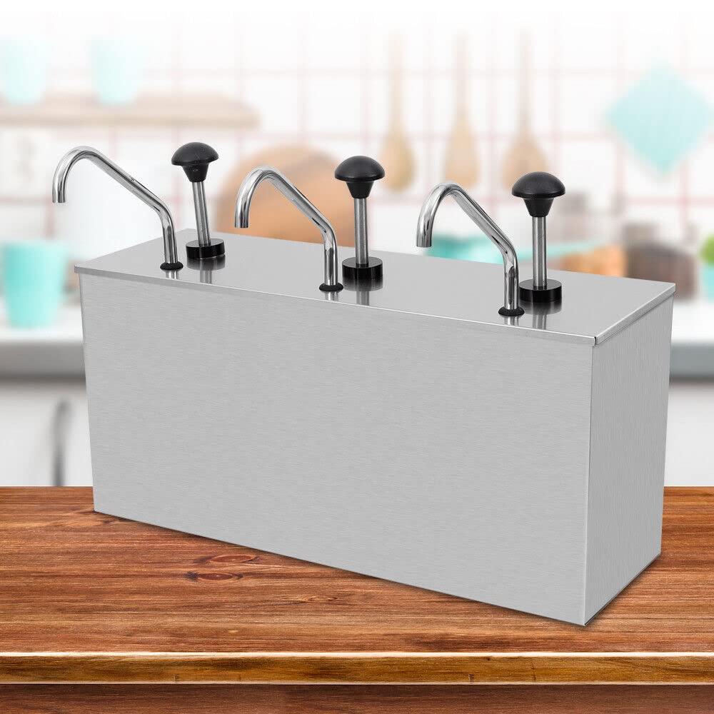 DEWIN Edelstahl Saucenspender 2 Liter - Praktisch Für Ketchup, Mayo & Saucen