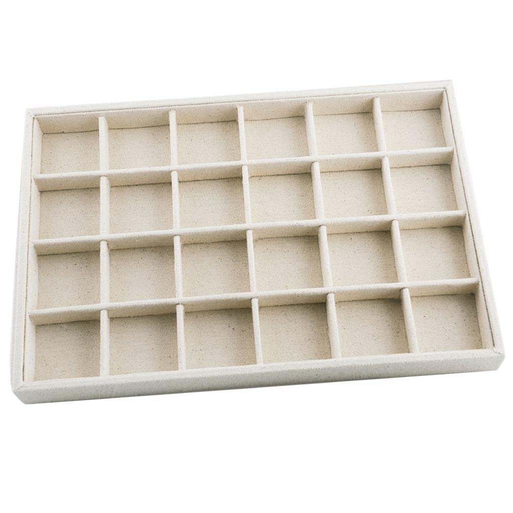 MWTSYSQ Women Jewelry Ring Earrings Jewelry Display Organizer Tray Holder 24 Grid Tray Jewelry for Women